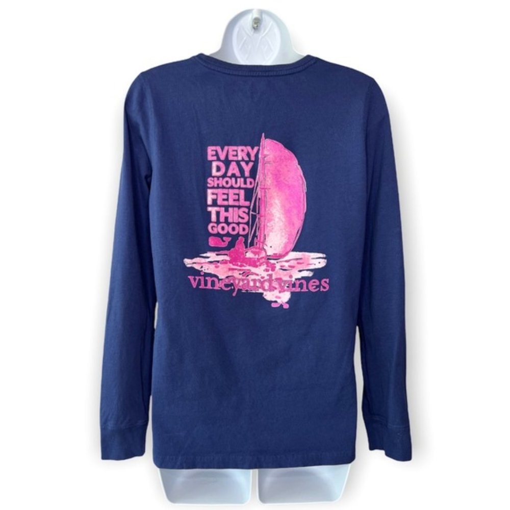 Vineyard Vines Womens Long Sleeve Graphic Pocket Tee XS